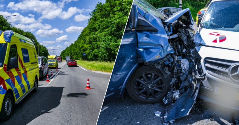 Grote verkeershinder na botsing tussen twee auto's op N35 bij Enschede