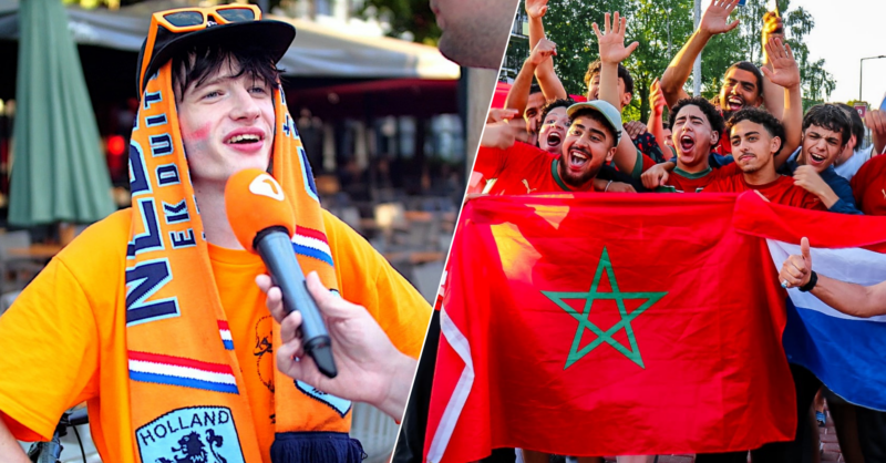 Marokkanen in Enschede vieren feest, terwijl Oranje-fans in alle vroegte afdruipen: ‘Maar ergens ben