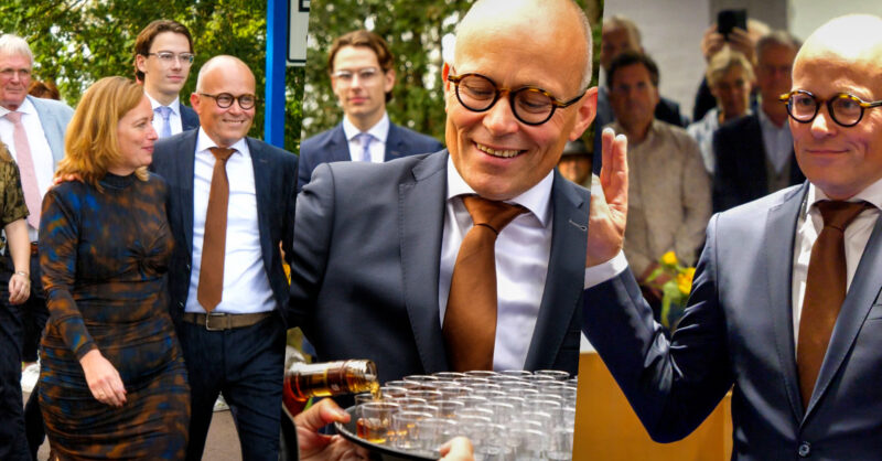 Nieuwe burgemeester Anko Postma op z’n Twents onthaald aan gemeentegrens Tubbergen