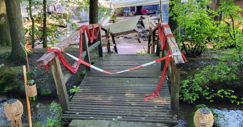 Enorme schade bij Watermolen Bels na extreme regenval