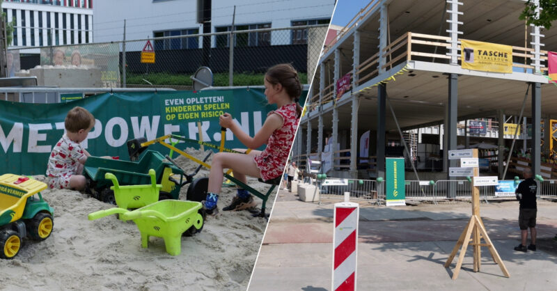 Almelose rechtbank in nieuw beton gegoten; inwoners nemen een kijkje