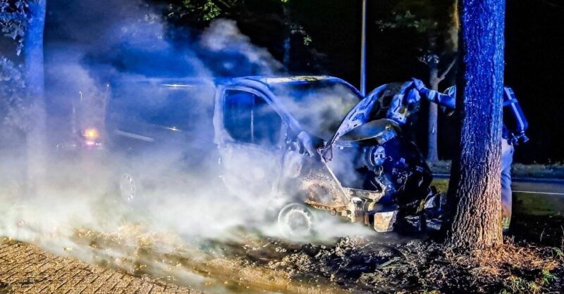 Busje uitgebrand aan Wierdensestraat in Almelo, politie zoekt getuigen