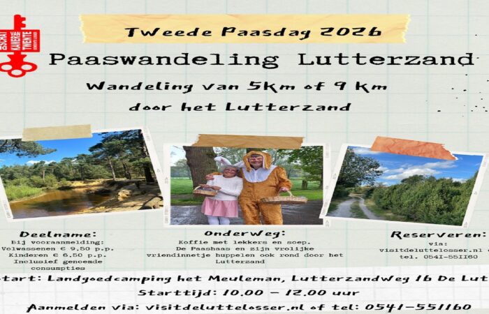 Paaswandeling door het Lutterzand op Tweede Paasdag