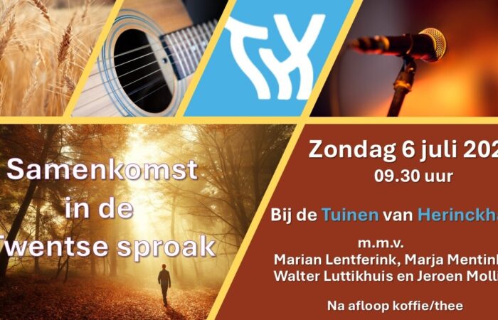 Saam'nkomst in de Twentse sproak bie de tuinen van Herinckhave