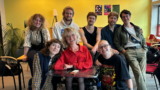 Grens Frequentie groepsfoto VLNR achterste rij Seth de Leeuw Rieks Bolhuis Rimme Rutten coordinator Kees Huitink Sam de Laat VLNR voorste rij Nadia Nellestein Silke Veld Puck Finkers coordinator