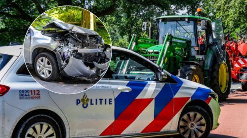 112 traktor en auto botsen op elkaar in enschede