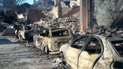 vuurwerkramp - uitgebrande auto's - Roombeek