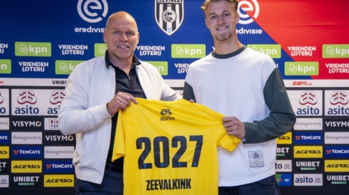 Technisch directeur Nico-Jan Hoogma en Leco Zeevalkink, doelman Heracles