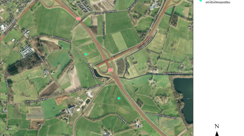 Locatiekaart WP Wierden A35 Mogelijke windturbines