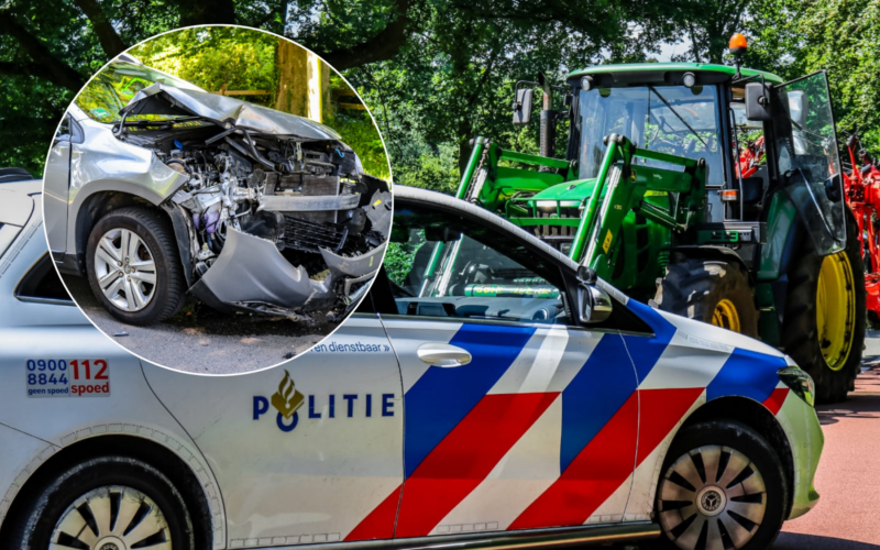 112 traktor en auto botsen op elkaar in enschede