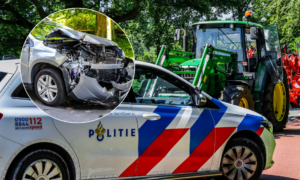 112 traktor en auto botsen op elkaar in enschede