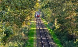 20241016 Spoorwegovergang Euregioweg defecte trein Enschede Gronau spoor