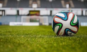 252099 voetbal op gras