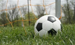 41928 voetbal bal en goal