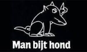 66891 man bijt hond