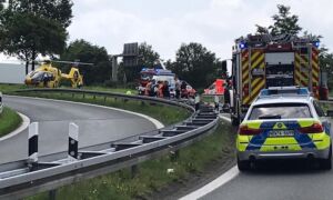 Dodelijk ongeval tussen Gronau en Ochtrup Foto Bundespolizei Deutschland