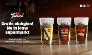 Glazen grolsch 60 jaar zij aan zij fc twente