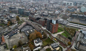 Luchtfoto stationsgebied Enschede beeldbank gemeente