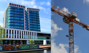 Stadhuis Almelo met hijskraan