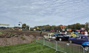Start van een race bij de Vloddercross Julian Vriend