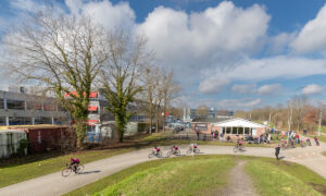 Trainende wielrenners