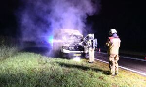 Bus in de brand in Almelo