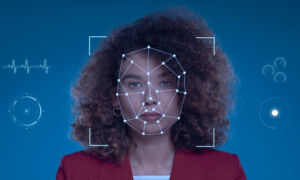 Facial recognition collage concept