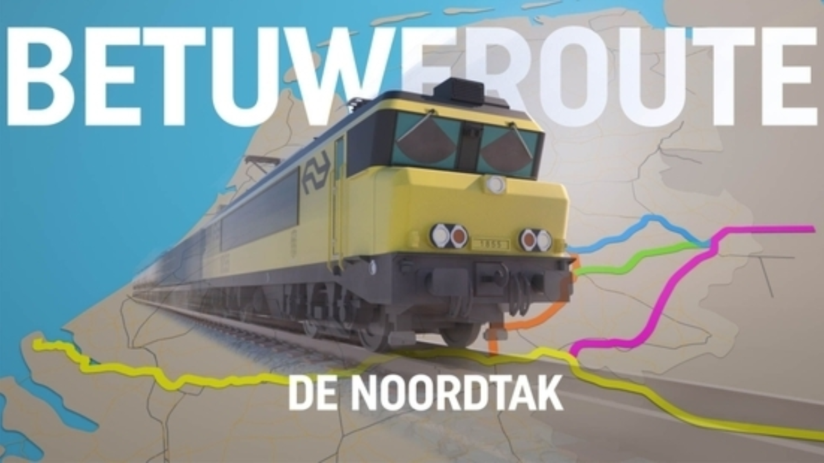 De Noordtak kaart met trein bewerking Marc Willighagen RTV Oost