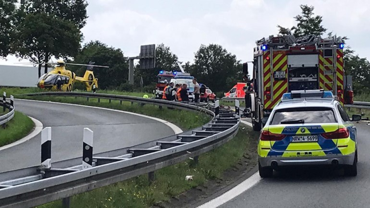 Dodelijk ongeval tussen Gronau en Ochtrup Foto Bundespolizei Deutschland