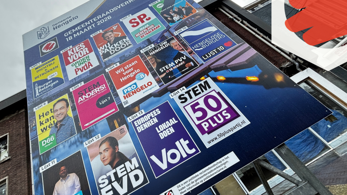 20260223 gemeenteraadsverkiezingen bord enschedesestraat hengelo kiest logo IMG 1485