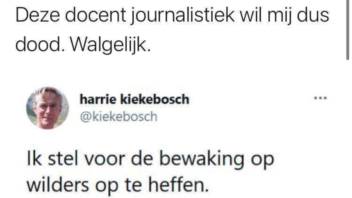 Tweet Kiekebosch Wilders print screen
