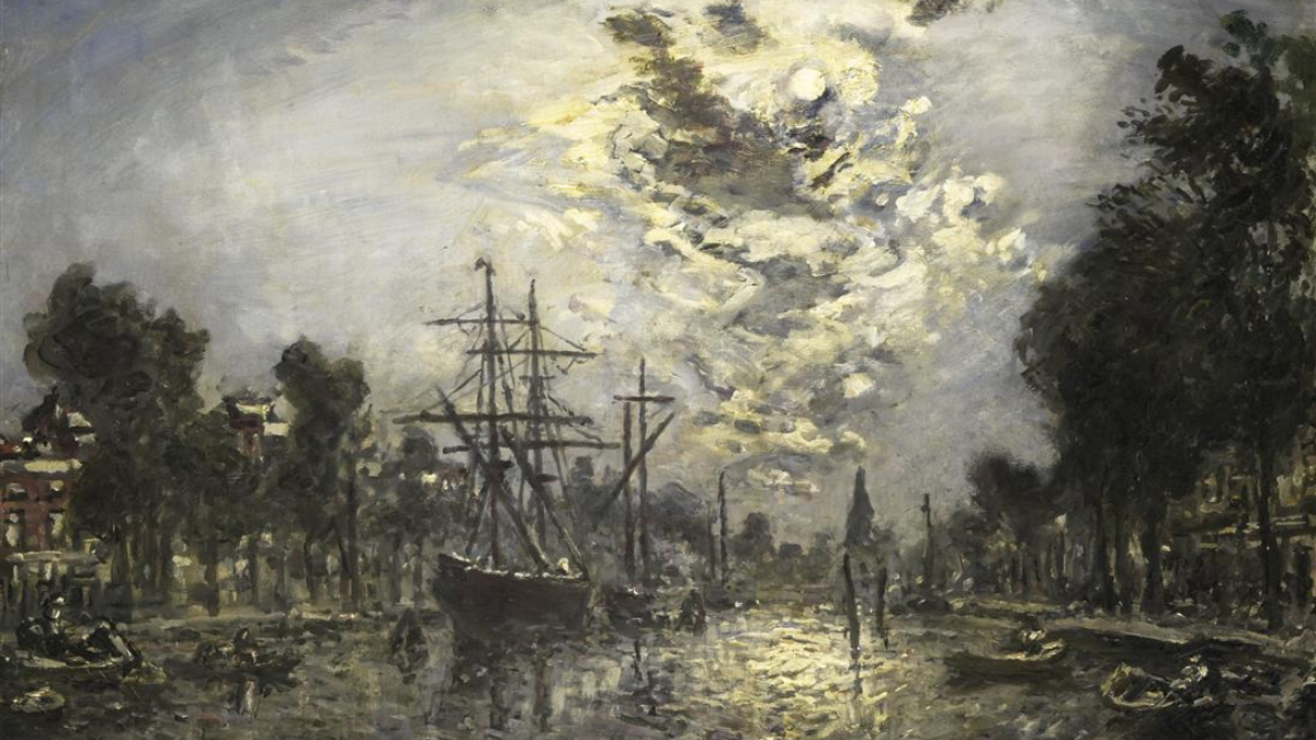 97578 Johan Barthold Jongkind Rotterdam bij maneschijn