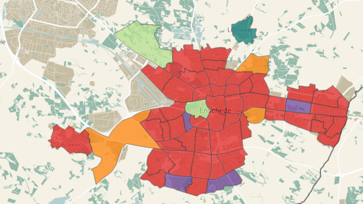 418171 Verkiezingskaart Enschede