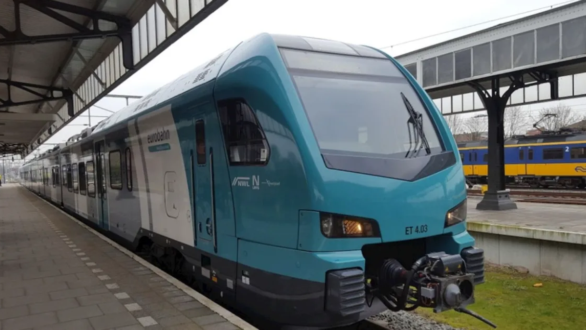 De Eurobahn-trein in Hengelo