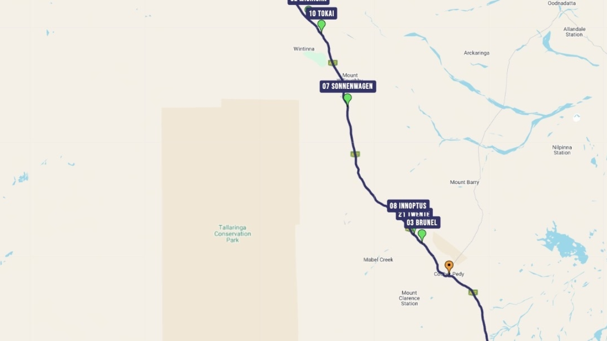 Tussenstand na dag 3 Bridgestone World Solar Challenge 2025