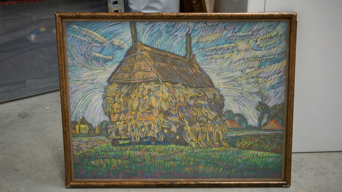 Jan Jans - schilderij - hooiberg - platteland