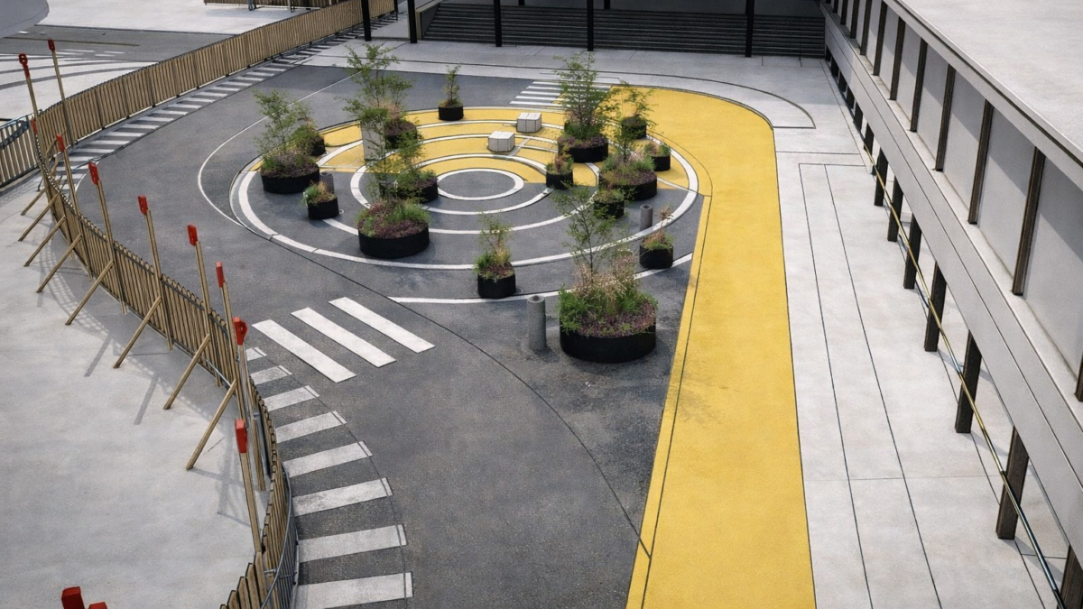 Tijdelijke inrichting Stationsplein Enschede