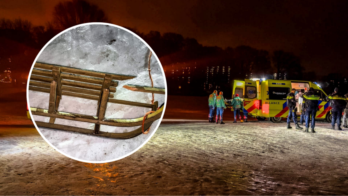 Meisje gewond op slee_Wesselerbrinkpark_Enschede