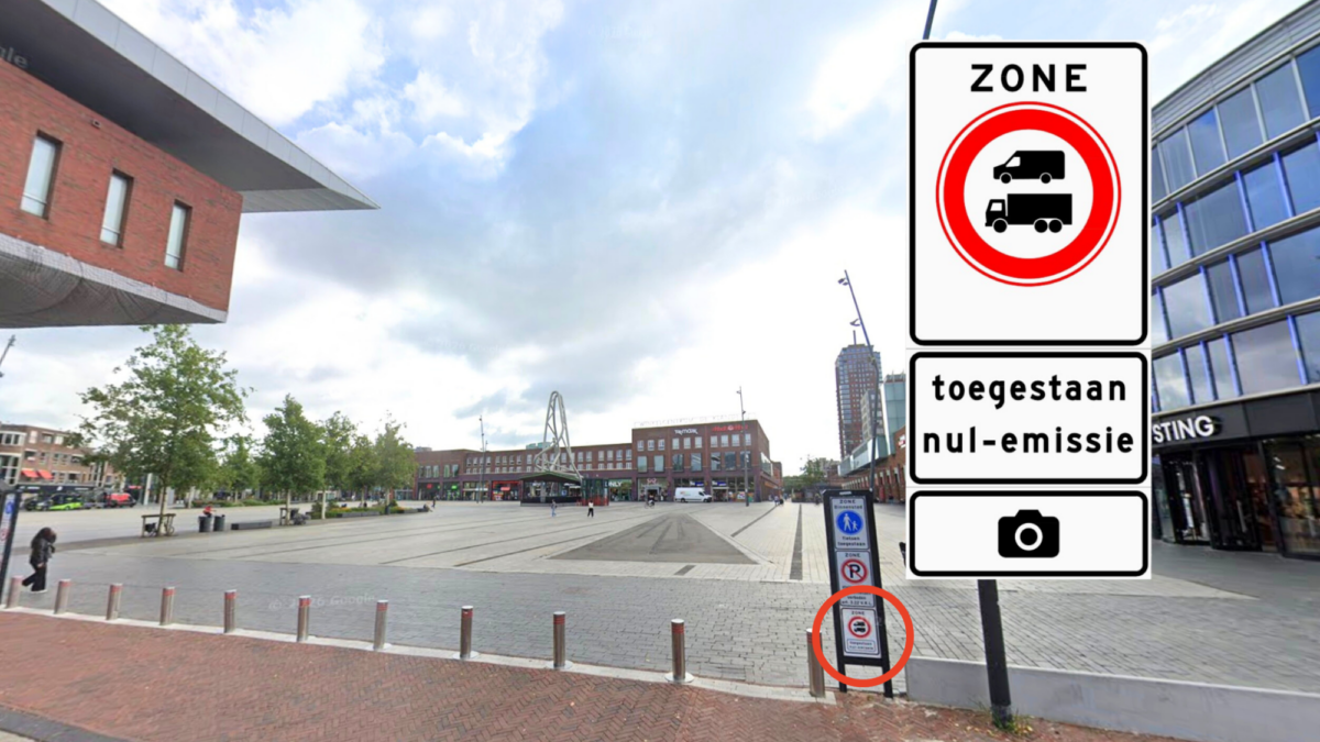 Zero Emissie Enschede Van Heekplein foto Google Maps bewerking 1 Twente