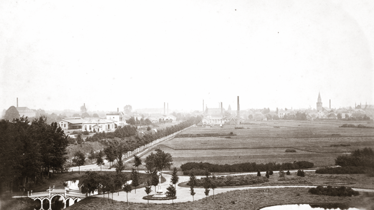 Foto volkspark stad achtergrond 1880