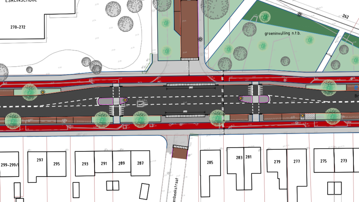 Herinrichting breemarsweg hengelo ontwerp verkeersdrempel christiaan huygenslaan
