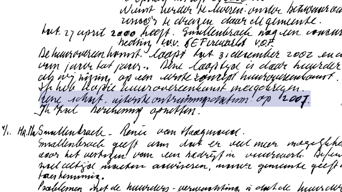 Uiterste ontruimingsdatum - fragment aantekening - Boudewijn Rip