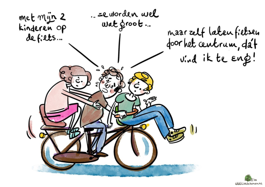 Onzekere ouderen op de fiets fietscafé Bas Köhler