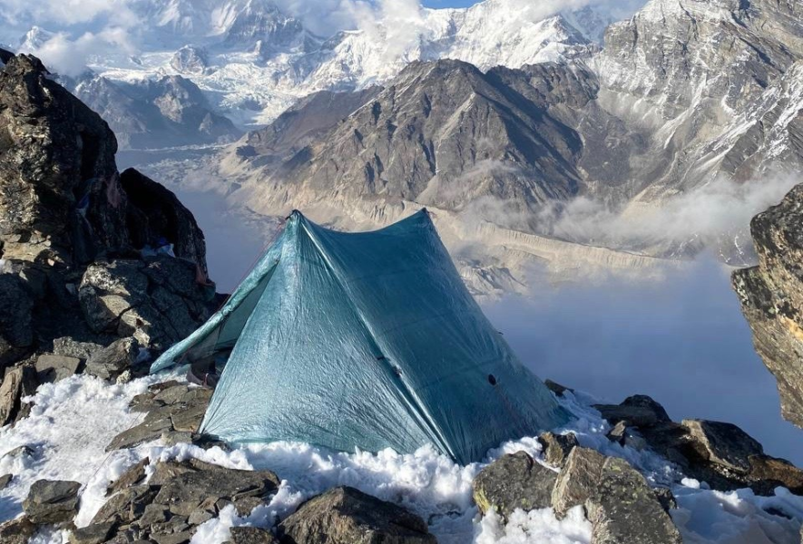 De tent van Harmen Hoek in de Himalaya