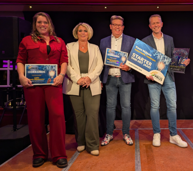 Genomineerden startersprijs rechts winnaar Koen Nijhuis