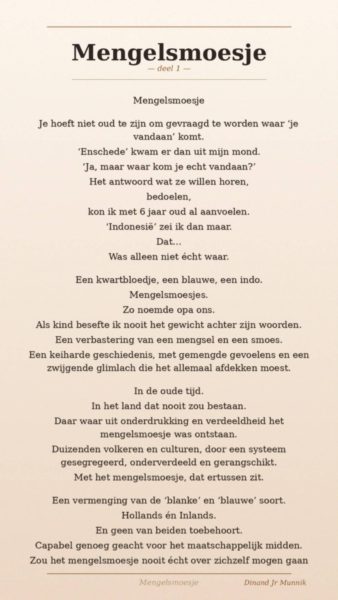 Mengelmoesje 01 gedicht Dinand Munnik