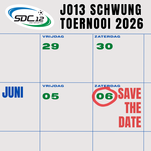Save The Date SDC12 JO13 Schwung Toernooi 2026