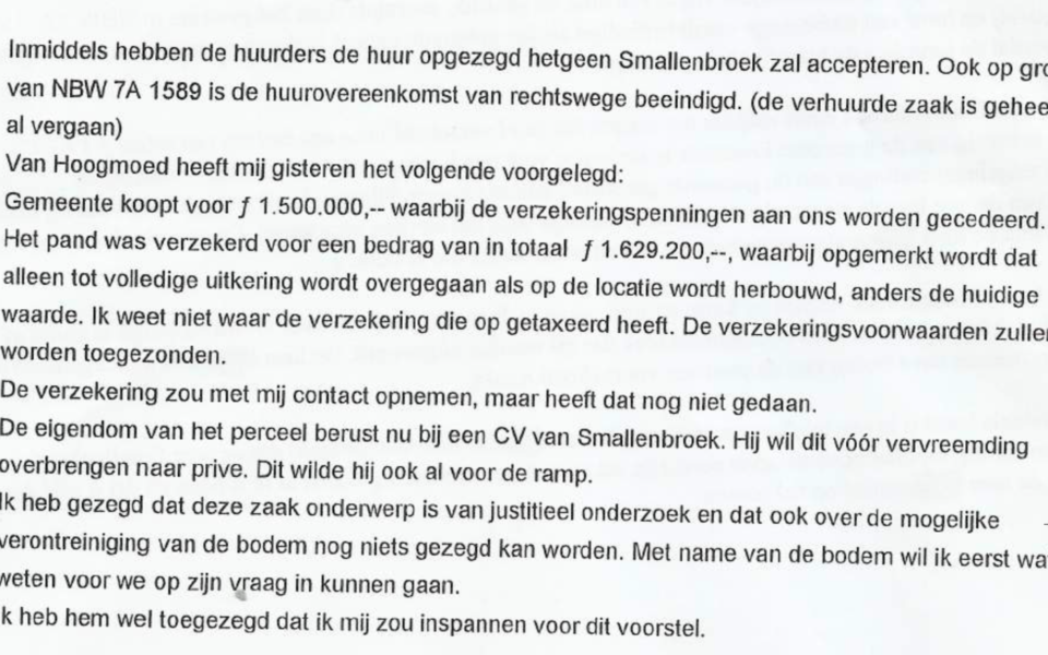 vuurwerkramp - fragment uit het memo van Boudewijn Rip van 9 juni 2000