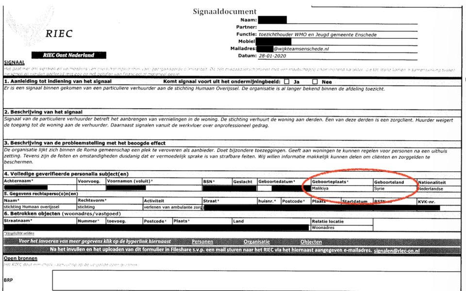 Signaalformulier RIEC