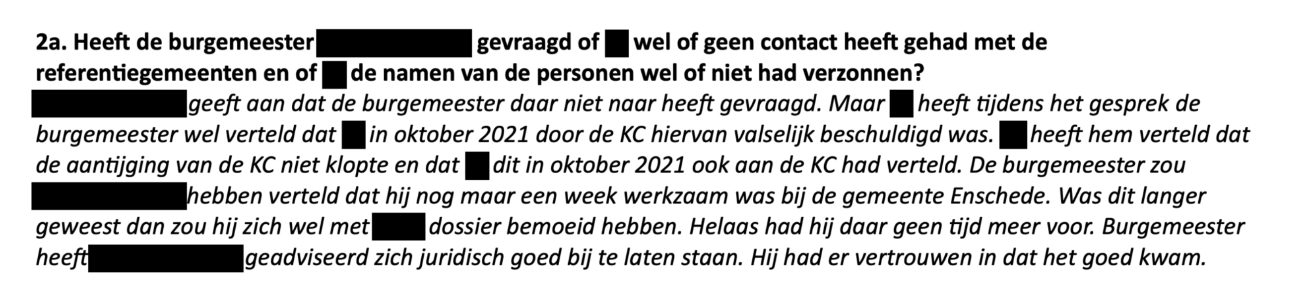 Verklaring onderzoeker over gesprek met Bovens